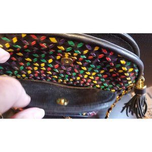 Saddle River Multicolor Faux Leather with Chain Strap and tassel zipper pull